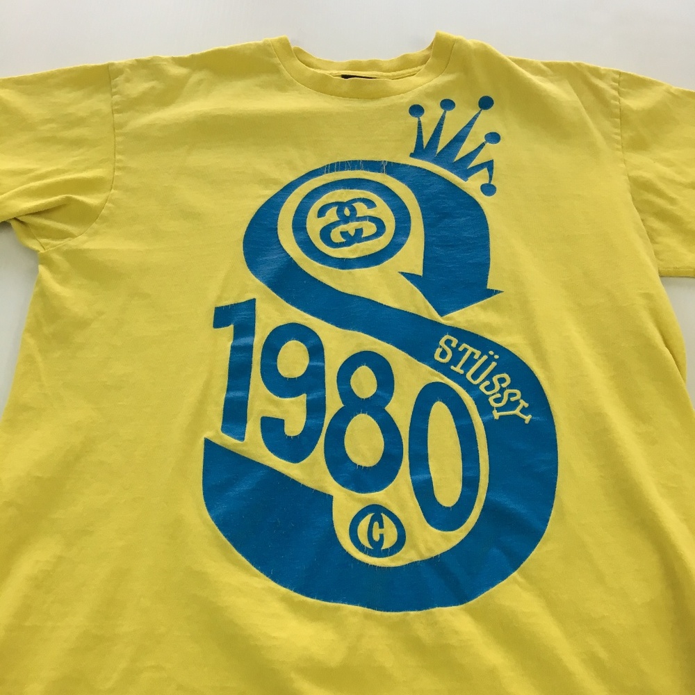 Vintage Stussy Tee Graphic 1980 Yellow T shirt L